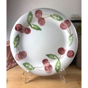Set of 2 Gibson Cherry Dinner Plates – 10 5/8" Fruit Motif – Farmhouse Kitchen